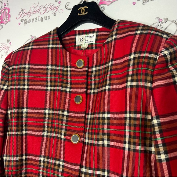 Jeremy Scott plaid red black green blazer buttons vintage Absolutely iconic - Picture 2 of 11